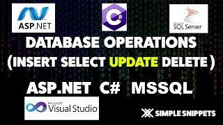 ASP.NET Update Database in C# - Database Operations in ASP.NET with C# & MSSQL