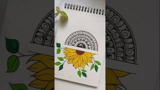 Draw sunflower mandala with me #shorts #art #trending #satisfying #viralvideo #asmr #fyp #colors