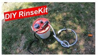 DIY Portable Rinse Kit Spray Shower from a 5 gallon bucket