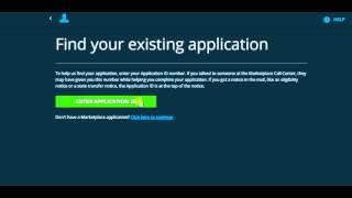 How To Find an Existing Application on Healthcare.gov