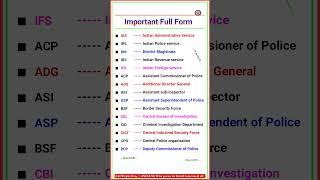 Important full forms ias, ips, dig, sp, gk most important full forms #ias #dm #ssc #upsc #shorts