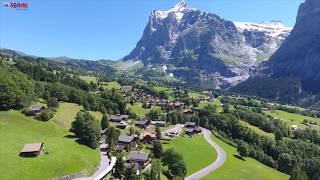 Grindelwald, Switzerland - Eiger, Mönch, Jungfrau - Swiss Alps from the air