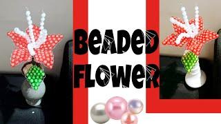 How to make beaded flowers | using pearl | pearl beaded flower