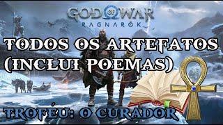 God of War Ragnarok Todos os Artefatos e Poemas (O Curador Troféu)