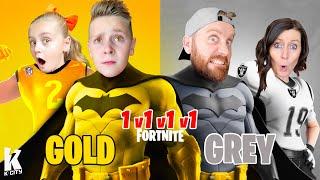 GREY vs GOLD II *1v1v1v1 Challenge* in Fortnite! K-CITY GAMING