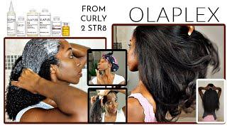 I TRIED the ENTIRE #OLAPLEX LINE on my Type 4 Natural Hair | From CURLY to STRAIGHT | Full ROUTINE