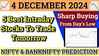 Daily Best Intraday Stocks | 4 December 2024 | Stocks to buy tomorrow | Detailed Analysis