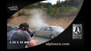 Armored Cars Mercedes Benz Bulletproof Glass shot at with Automatic M4