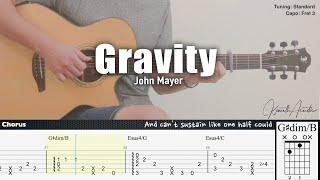 Gravity - John Mayer | Fingerstyle Guitar | TAB + Chords + Lyrics