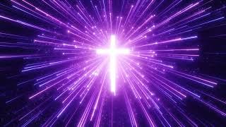 Radiant Purple Cross in Space || 1 Hour Divine Light Background || 4K Worship Loop