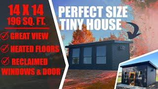 Tiny House COMPLETE BUILD with Timelapse | Reclaimed Materials & Heated Floors--14x14 Cabin