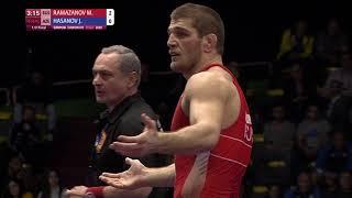 1/2 FS - 79 kg: M. RAMAZANOV (RUS) v. J. HASANOV (AZE)