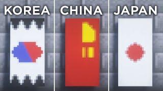 Minecraft: ASIA Country Flags! (+50 Banners)