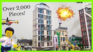 Destroying a Huge Lego Skyscraper With Over 2,000 Pieces!