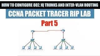 How to configure 802.1q trunks and inter-vlan routing  | CCNA Packet Tracer RIP Lab part 5