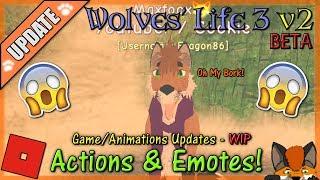 Roblox - Wolves' Life 3 v2 BETA - ACTIONS & EMOTES! #29 - HD