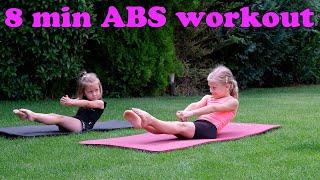 8 min ABS home workout for young gymnasts and kids - follow along