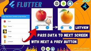 Flutter Listview OnTap Pass Selected Data to Next Page, with Next & Previous Button to switch items