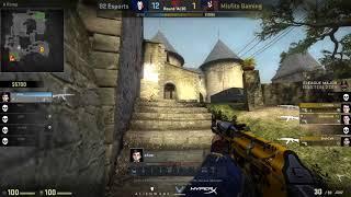 G2 shox 1v3 CLUTCH vs Misfits Cobble @ ELEAGUE MAJOR 2018 Main Qualifier