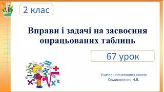 Вправи і задачі на засвоєння опрацьованих таблиць. Математика. 2 клас. Семикопенко Н.В.