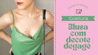 COSTURA SEM OVERLOCK | blusa com decote degagê