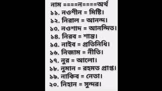 N.ন. দিয়ে ছেলেদের ইসলামিক নাম ও অর্থ। নতুন হইলে সাবস্ক্রাইব করুন।