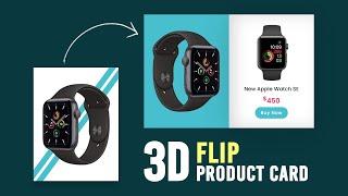 CSS 3D Flip Product Card Hover Effects | Html CSS e-Commerce Card