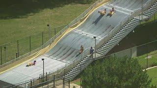 Watch: Riders go flying, bouncing down Belle Isle’s Giant Slide