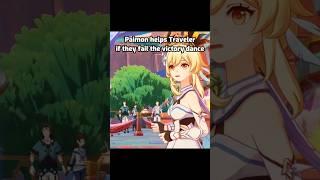 PAIMON HELPS TRAVELER IN THE DANCE #genshinimpact #paimon #lumine #genshin