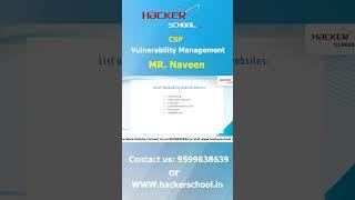 CSP Vulnerability Management & Ethical Hacking | Cybersecurity Training | Learn Cyber Defense | CSP