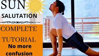 STEP BY STEP SURYA NAMASKAR FOR BEGINNERS | COMPLETE SUN SALUTATION |@PrashantjYoga