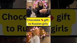 Bringing smiles to Russian girls'   by gifting them chocolates 