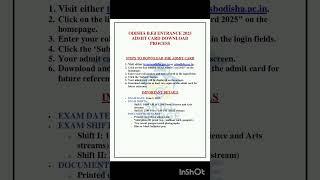 ODISHA B.Ed  ENTRANCE 2025 || ADMIT CARD DOWNLOAD PROCESS || #odisha #bedentrance #admitcard #2025