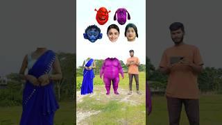 Two blue+red Fatty dog & cute bhabhi vs cute bro head matching with tu Radha meri main  songs 