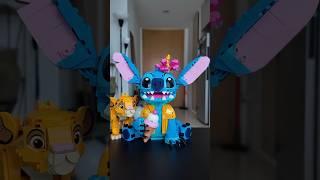 Cutie Lego Buildable Stitch with annoying baby simba  #lego #legodisney #legos #legoaddict