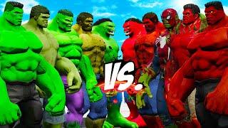 TEAM GREEN HULK VS TEAM RED HULK - EPIC SUPERHEROES WAR