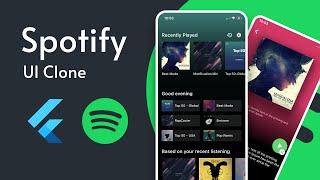 Spotify clone app ui in flutter | Build from scratch | Flutter UI Challenge