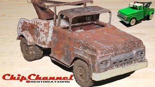 1960 Rusty Tonka Tow Truck Customization Candy Green Two Tone