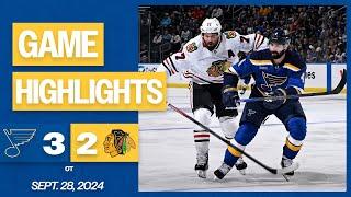 Preseason Game Highlights: Blues 3, Blackhawks 2 (OT)