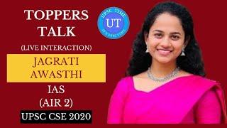 UPSC Topper Jagrati Awasthi (IAS) (AIR 2) Live Interaction l Toppers Talk l UPSC TIME