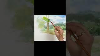 #Shors Without Sketch Landscape Watercolor - Road to the forest (Arches rough) NAMIL ART