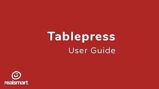 Tablepress User Guide