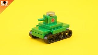 Lego T-26 Soviet USSR WW2 Tank Mini Vehicles (Tutorial)