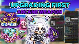 Upgrading my FIRST EVER Arcane Umbra Weapon! | Maplestory GMS