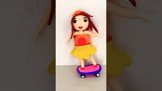 how to make girl Skating clay with me model crafts #claymodling #shortvideo #clay #usa