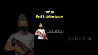 Top 10 Free Fire Unique Nick Name |Free Fire Unique Name | FF Name