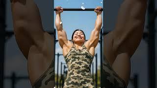 Military Girl Soldier Having Pull Ups#femalesoldier #strongwomen #fitness #gym #gymgirls #aigirl