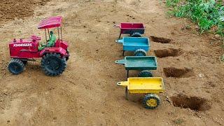 All the mini tractors were sent by attaching a trolley filled with soil from the pit to the tractor