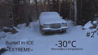 Mercedes extreme DIESEL cold start compilation PART 2 (-30*C and more) older vehicles #2