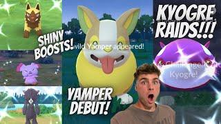 Yamper DEBUT in Pokemon Go! Kyogre Raids and SHINY BOOSTS in Pokemon Go LIVE!